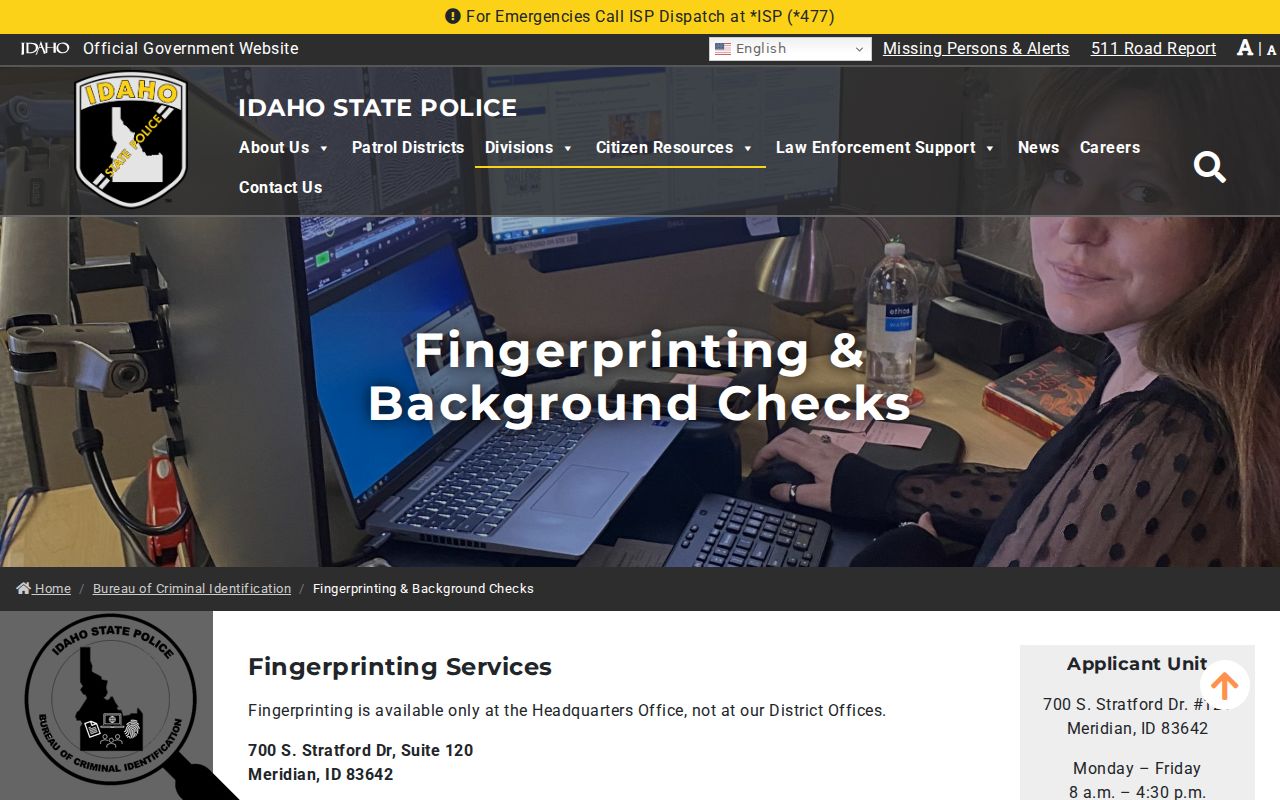 Idaho County background check forms and fingerprint pricing from BCI
