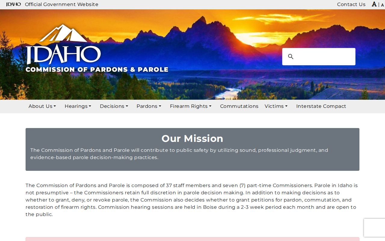 Idaho County criminal record context from the state parole commission