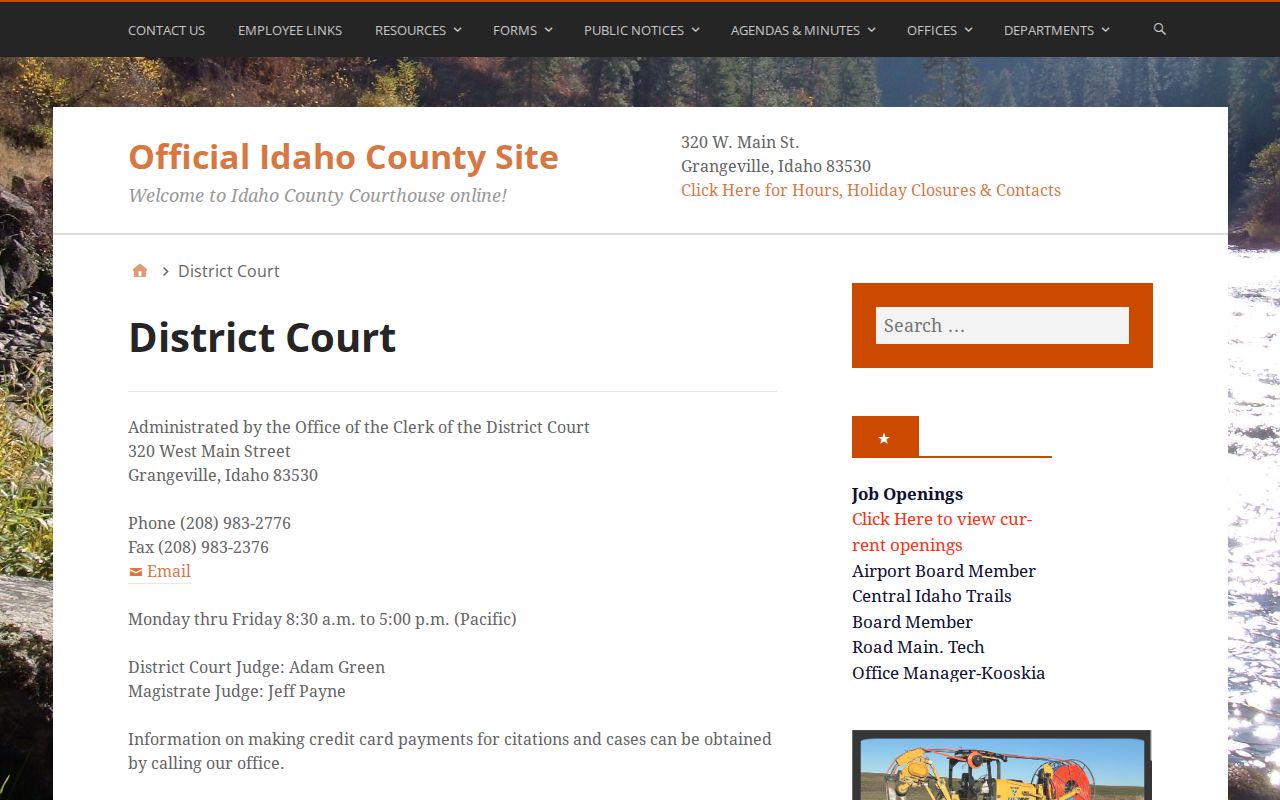 Idaho County criminal court case counter
