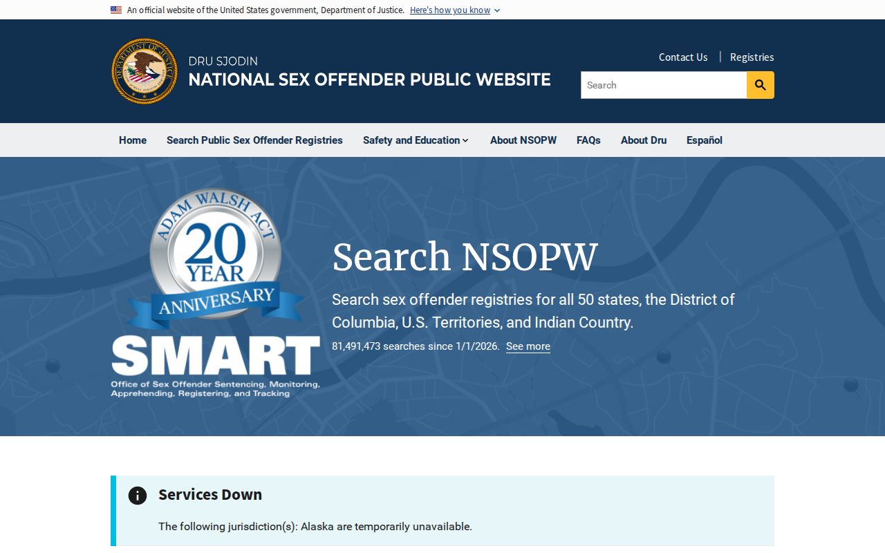National sex offender search beyond Idaho County